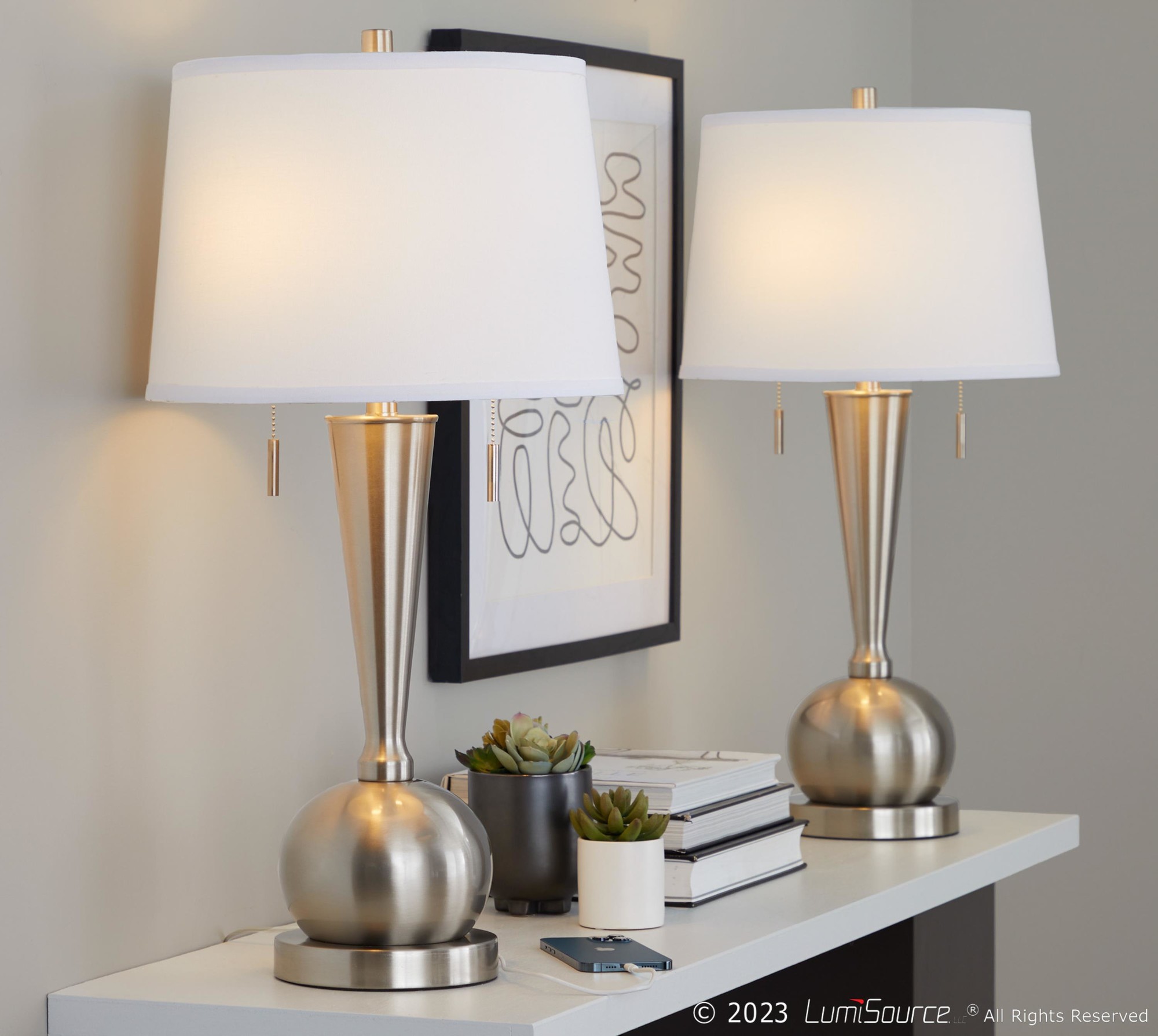Jules 30" Metal Table Lamp With Usb - Set Of 2
